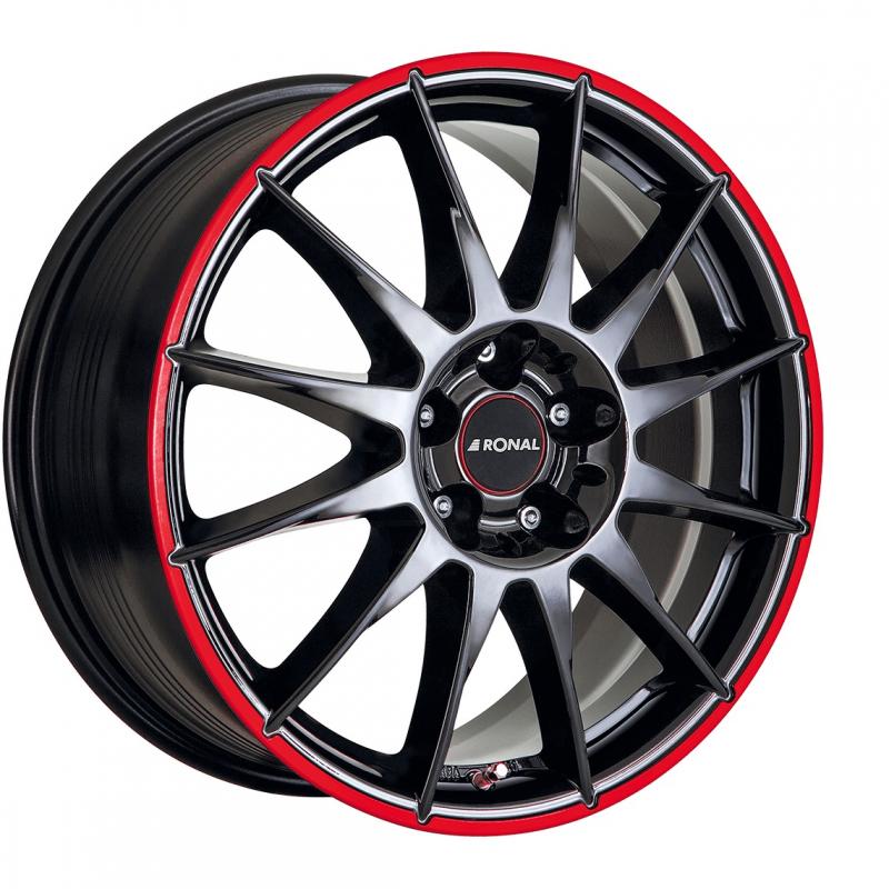 RONAL R54 JETBLACK-RED RIM