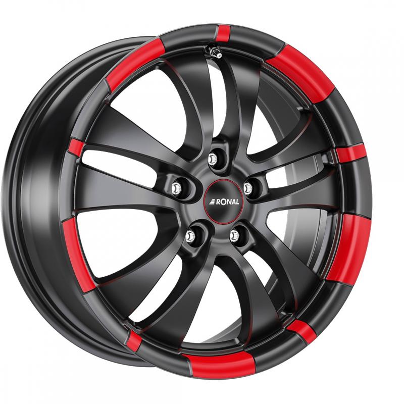 RONAL R59 JETBLACK-MATT-RED RIM